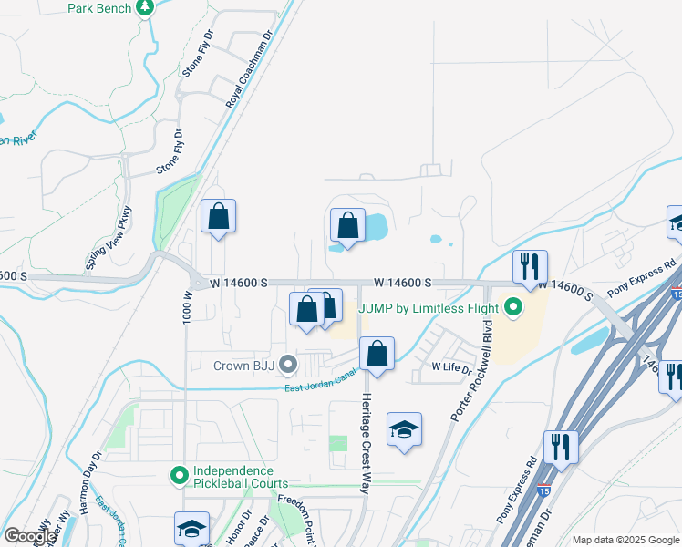 map of restaurants, bars, coffee shops, grocery stores, and more near 790 West 14600 South in Bluffdale