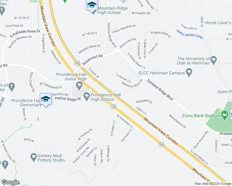 map of restaurants, bars, coffee shops, grocery stores, and more near 14574 South Quiet Shade Drive in Herriman