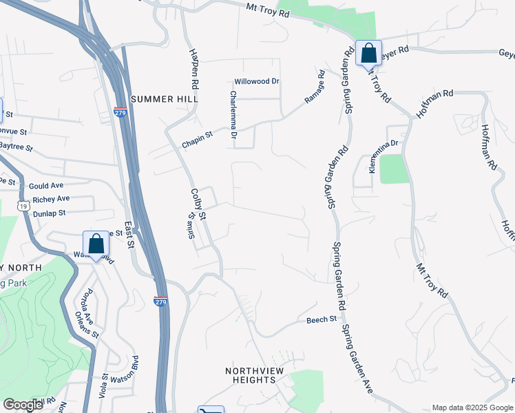 map of restaurants, bars, coffee shops, grocery stores, and more near 319 Faber Street in Pittsburgh