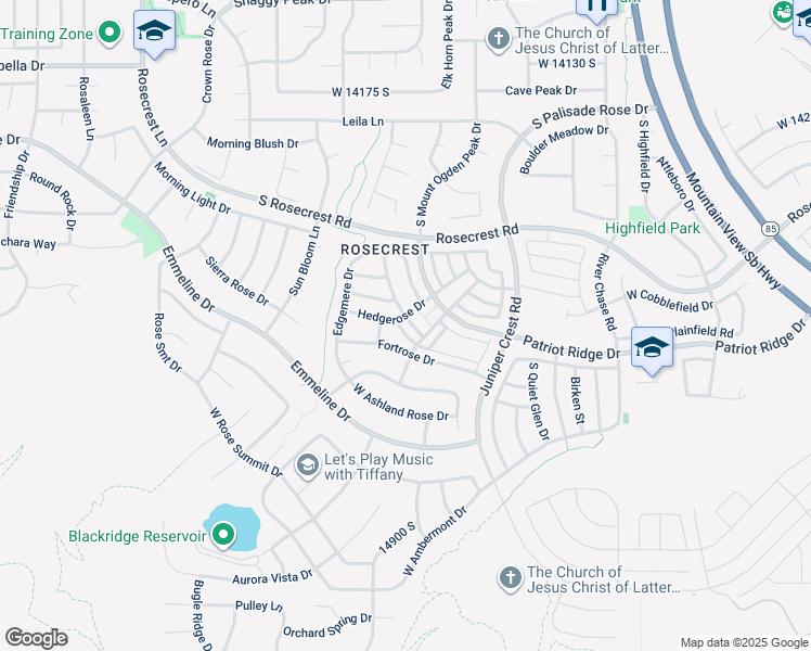 map of restaurants, bars, coffee shops, grocery stores, and more near 5161 West Ryegate Drive in Herriman