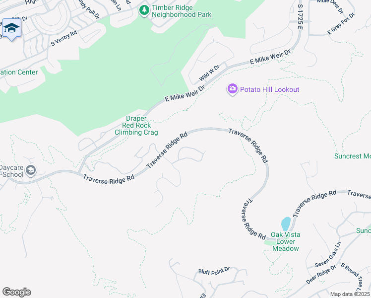 map of restaurants, bars, coffee shops, grocery stores, and more near 1358 East Meadow Valley Drive in Draper