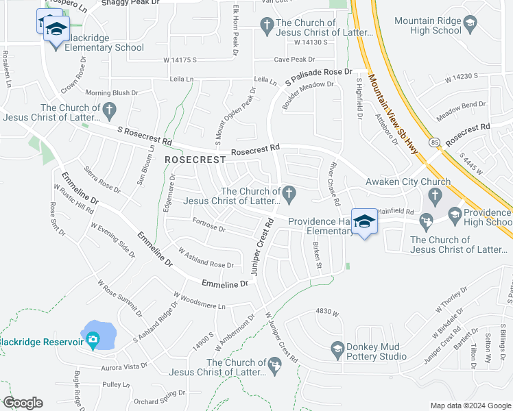 map of restaurants, bars, coffee shops, grocery stores, and more near 5037 West Red Shale Road in Herriman