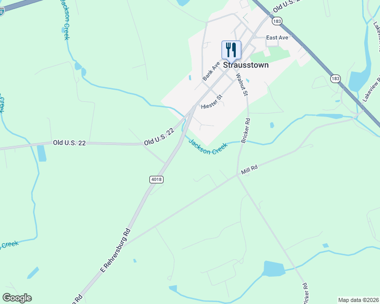map of restaurants, bars, coffee shops, grocery stores, and more near 757 East Rehrersburg Road in Bethel