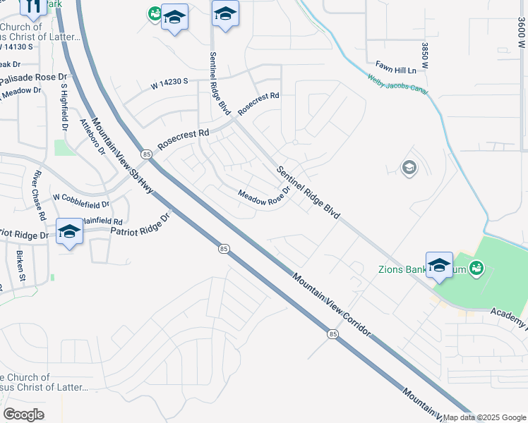 map of restaurants, bars, coffee shops, grocery stores, and more near 4422 Juniper Shade Drive in Riverton