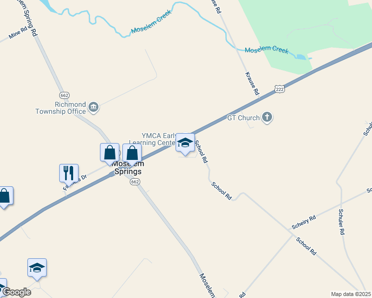 map of restaurants, bars, coffee shops, grocery stores, and more near 14432 Kutztown Road in Fleetwood