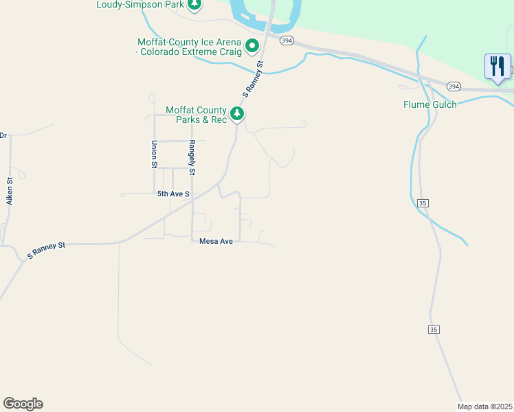 map of restaurants, bars, coffee shops, grocery stores, and more near 1001-1099 Thompson Way in Craig
