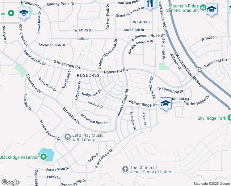 map of restaurants, bars, coffee shops, grocery stores, and more near 5046 West Red Shale Road in Herriman