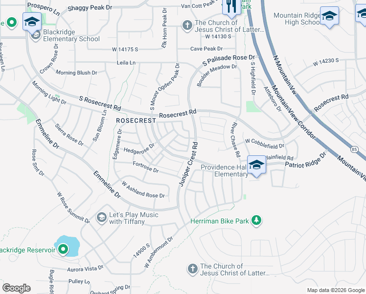 map of restaurants, bars, coffee shops, grocery stores, and more near 5023 West Slate Street in Herriman