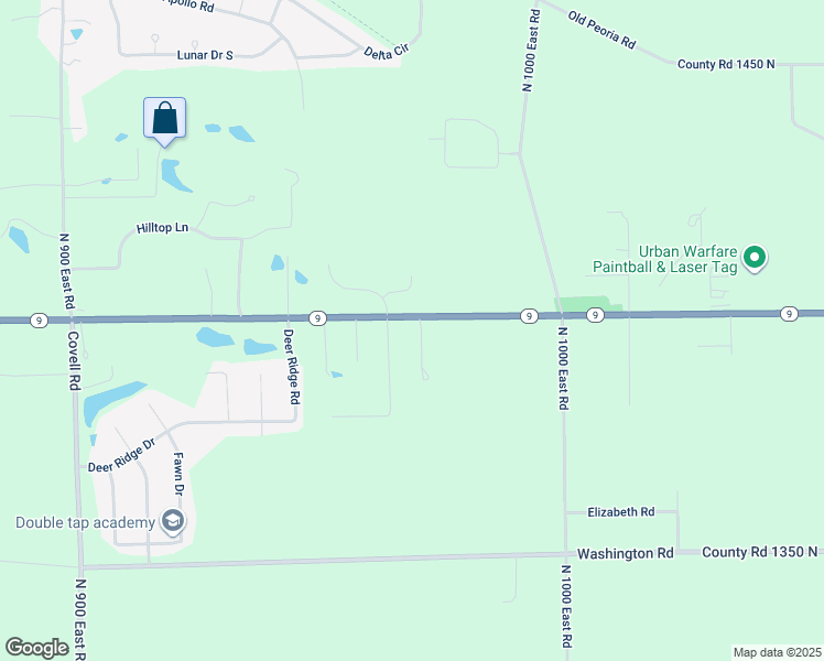 map of restaurants, bars, coffee shops, grocery stores, and more near 13950 Benjamin Court in Bloomington