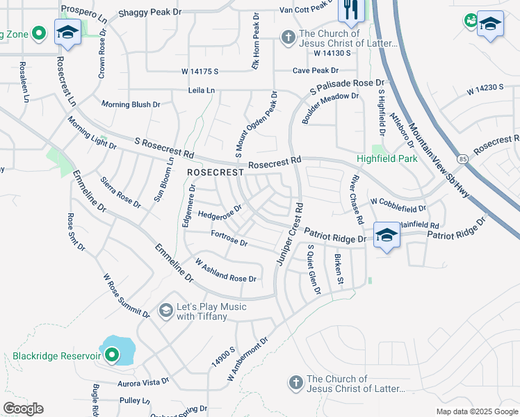 map of restaurants, bars, coffee shops, grocery stores, and more near 5096 Arete Way in Herriman