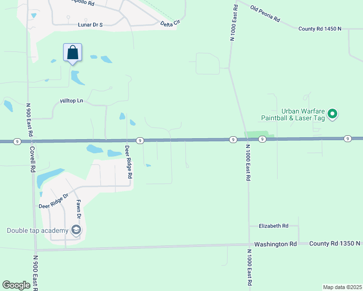 map of restaurants, bars, coffee shops, grocery stores, and more near 13950 Benjamin Court in Bloomington