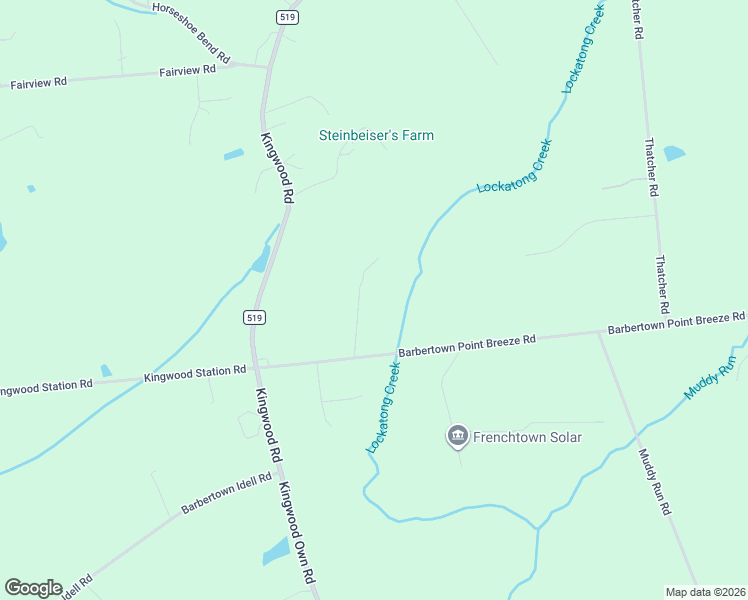 map of restaurants, bars, coffee shops, grocery stores, and more near 37 Barbertown Point Breeze Road in Frenchtown