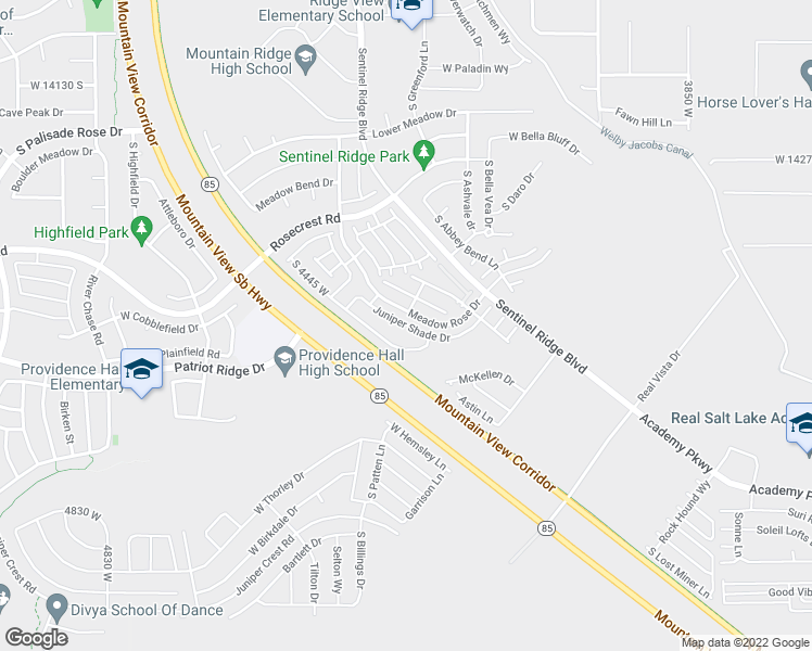 map of restaurants, bars, coffee shops, grocery stores, and more near Juniper Shade Drive in Salt Lake County