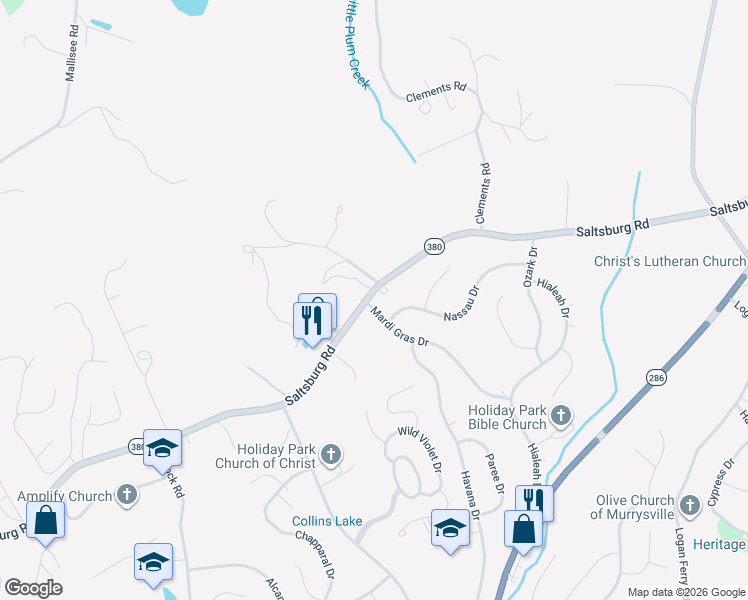 map of restaurants, bars, coffee shops, grocery stores, and more near 9908 Saltsburg Road in Pittsburgh