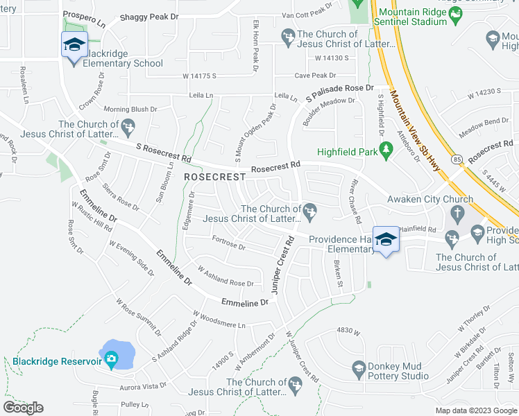 map of restaurants, bars, coffee shops, grocery stores, and more near 5078 West Wind Rock Lane in Herriman