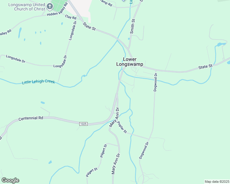 map of restaurants, bars, coffee shops, grocery stores, and more near 90 Centennial Road in Mertztown