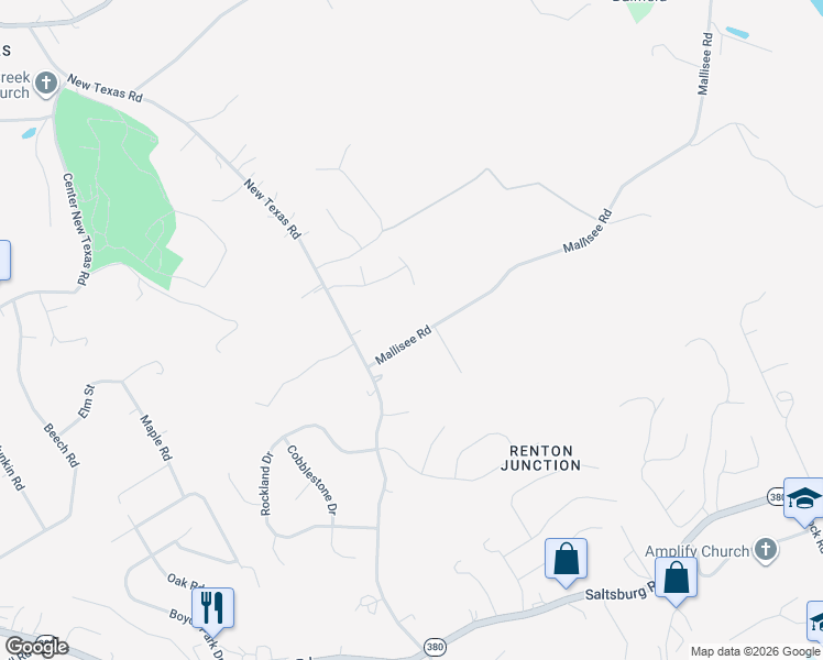 map of restaurants, bars, coffee shops, grocery stores, and more near 945 Mallisee Road in Pittsburgh