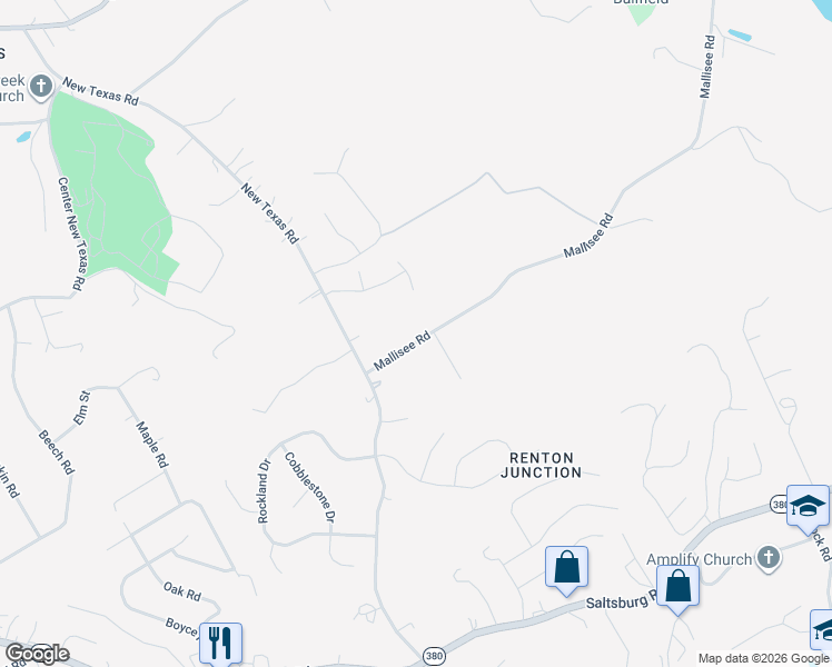 map of restaurants, bars, coffee shops, grocery stores, and more near 945 Mallisee Road in Pittsburgh