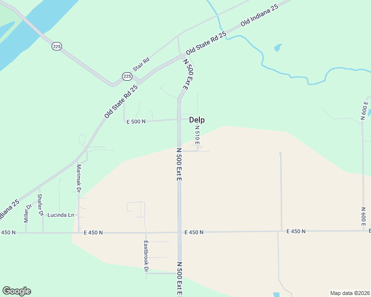 map of restaurants, bars, coffee shops, grocery stores, and more near 4836 North 510 East in Lafayette