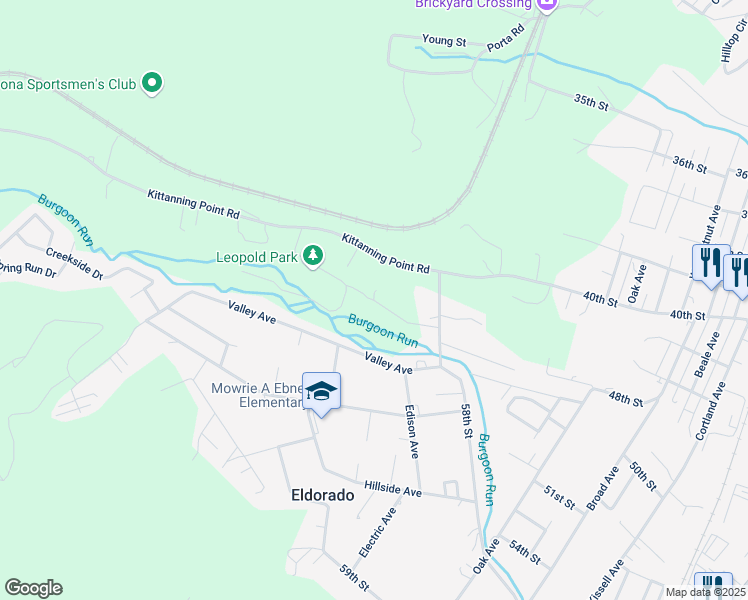 map of restaurants, bars, coffee shops, grocery stores, and more near 100 Vine Lane in Altoona