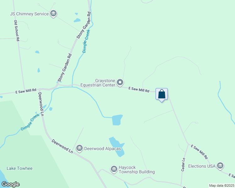 map of restaurants, bars, coffee shops, grocery stores, and more near 1621 East Saw Mill Road in Quakertown