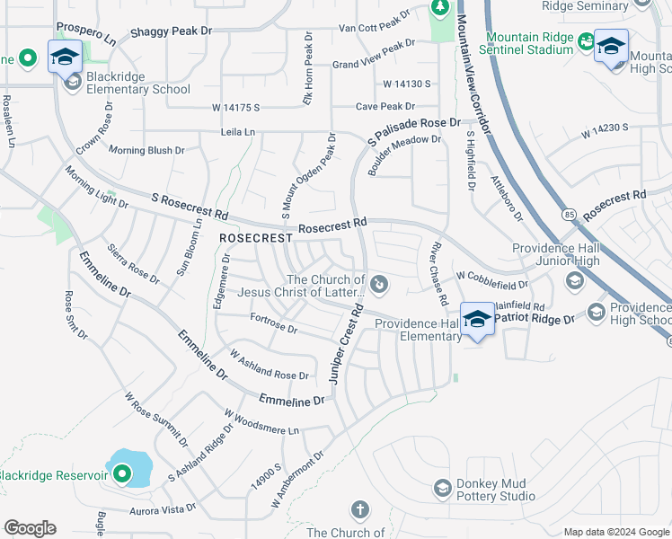 map of restaurants, bars, coffee shops, grocery stores, and more near 5033 Boulder Crest Drive in Herriman
