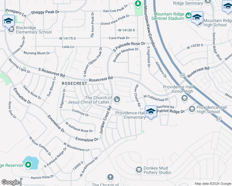 map of restaurants, bars, coffee shops, grocery stores, and more near 4966 West Rose Quartz in Herriman