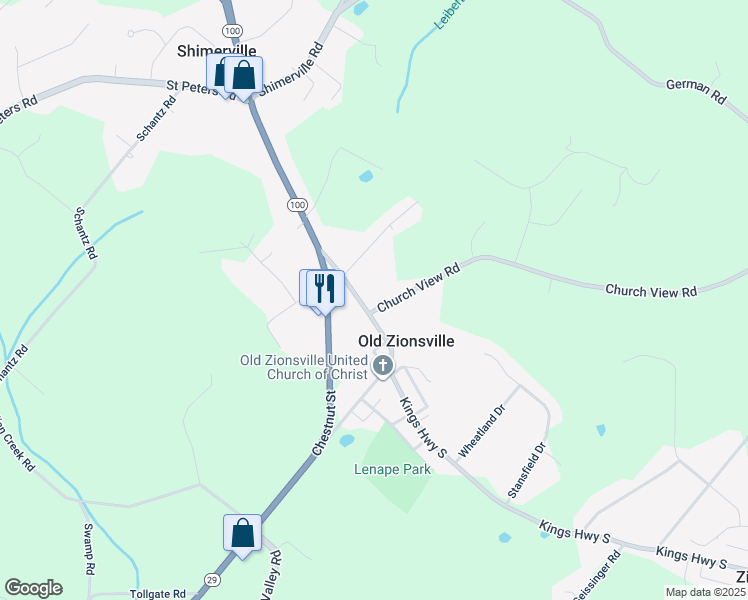 map of restaurants, bars, coffee shops, grocery stores, and more near 5829 Kings Highway South in Zionsville