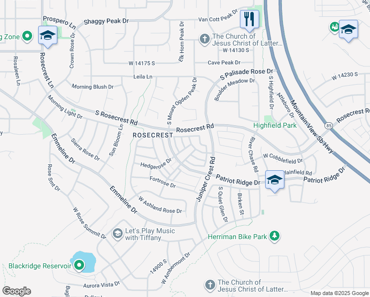 map of restaurants, bars, coffee shops, grocery stores, and more near 5073 West Stone Terrace Road in Herriman