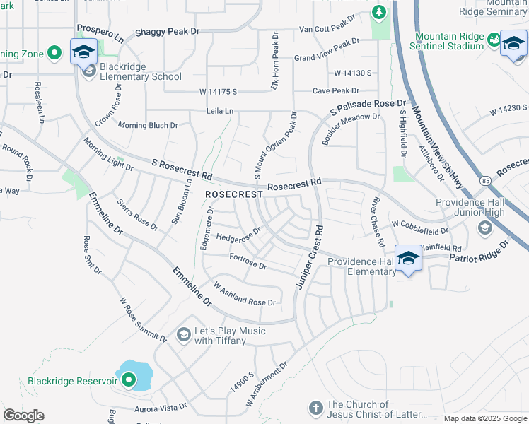 map of restaurants, bars, coffee shops, grocery stores, and more near 14488 South Stone Stream Street in Herriman