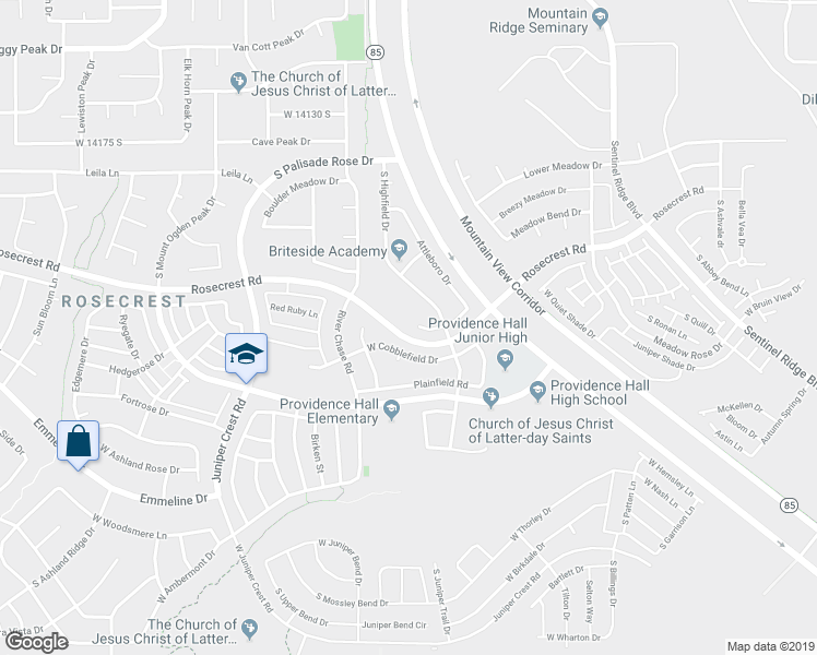 map of restaurants, bars, coffee shops, grocery stores, and more near 4739 Highfield Circle in Herriman