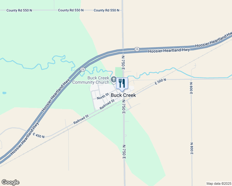 map of restaurants, bars, coffee shops, grocery stores, and more near in Buck Creek