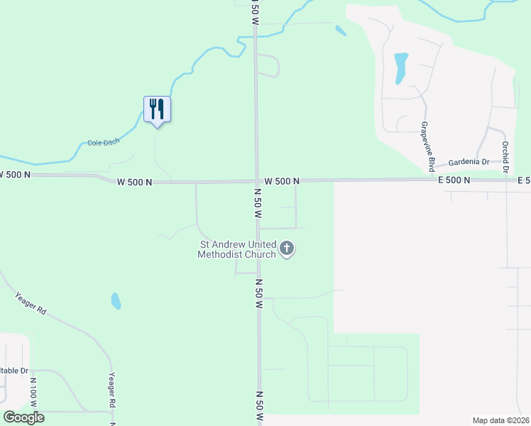 map of restaurants, bars, coffee shops, grocery stores, and more near 4901 North 50 West in West Lafayette