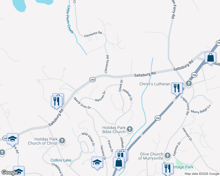 map of restaurants, bars, coffee shops, grocery stores, and more near 121 Nassau Dr in Pittsburgh