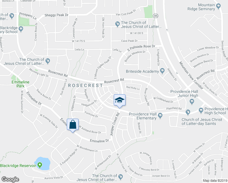 map of restaurants, bars, coffee shops, grocery stores, and more near 14478 South Rockmont Drive in Herriman