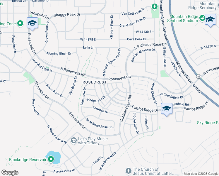 map of restaurants, bars, coffee shops, grocery stores, and more near 14481 South Stone Stream Street in Herriman