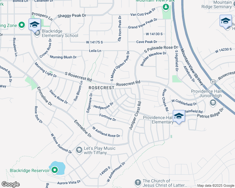 map of restaurants, bars, coffee shops, grocery stores, and more near 14481 South Stone Stream Street in Herriman