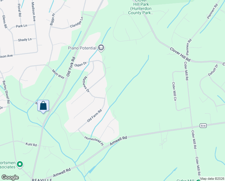 map of restaurants, bars, coffee shops, grocery stores, and more near 272 Old Farm Road in Flemington