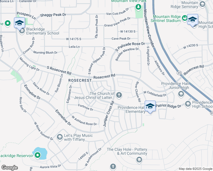 map of restaurants, bars, coffee shops, grocery stores, and more near 14476 South Rockmont Drive in Herriman