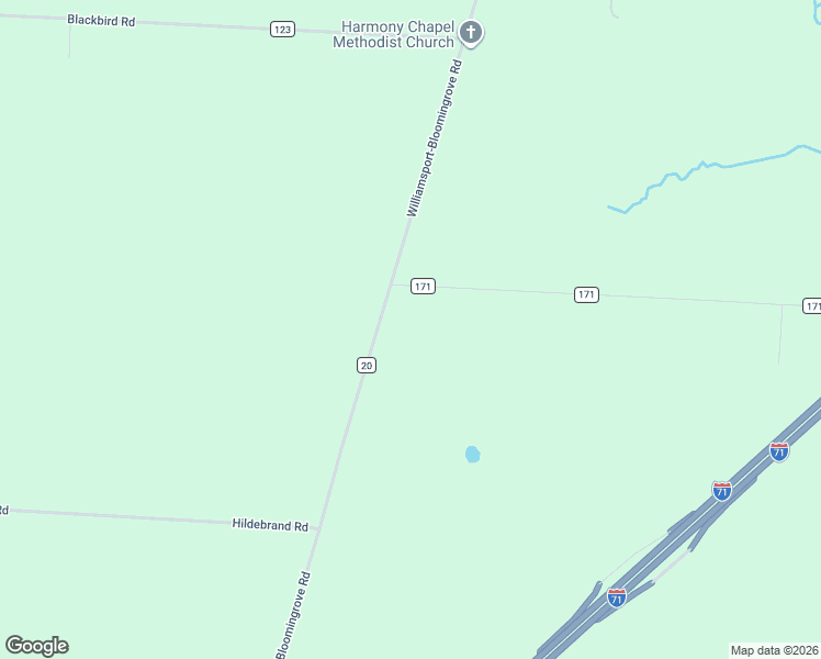 map of restaurants, bars, coffee shops, grocery stores, and more near 3755 County Road 20 in Mount Gilead