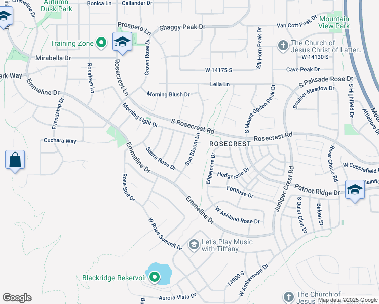 map of restaurants, bars, coffee shops, grocery stores, and more near 14478 Sun Bloom Lane in Herriman