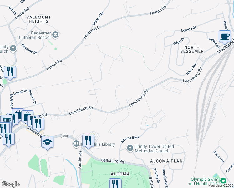 map of restaurants, bars, coffee shops, grocery stores, and more near 126 Courtney Drive in Verona