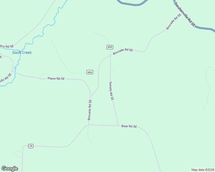 map of restaurants, bars, coffee shops, grocery stores, and more near 5241 Senate Road Southeast in Amsterdam