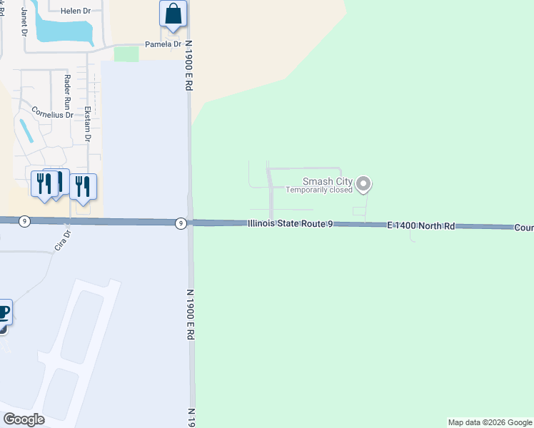 map of restaurants, bars, coffee shops, grocery stores, and more near 1 Stoney Court in Bloomington