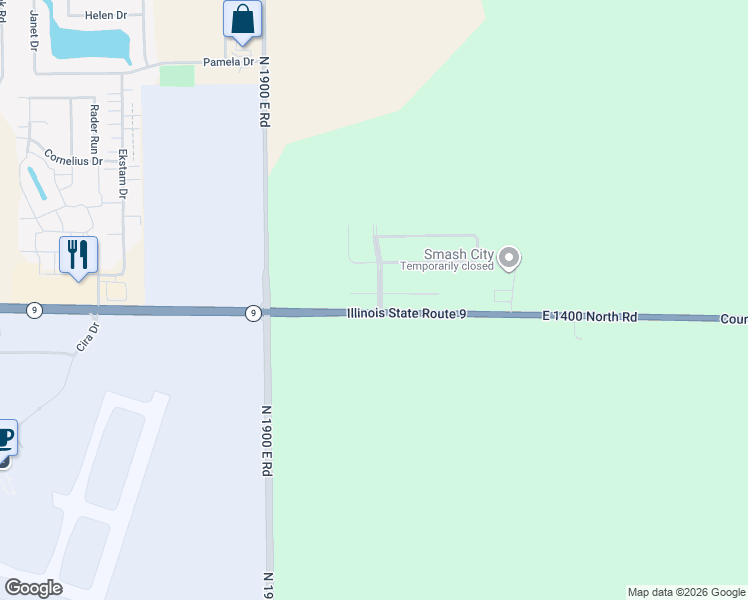 map of restaurants, bars, coffee shops, grocery stores, and more near 1 Stoney Court in Bloomington