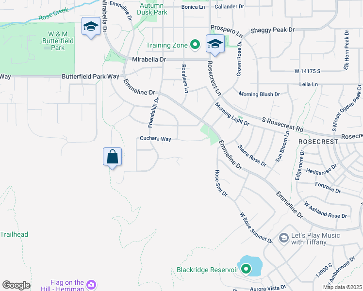 map of restaurants, bars, coffee shops, grocery stores, and more near 5718 Sol Vista Circle in Herriman