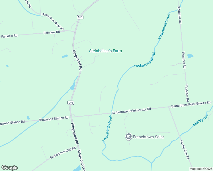 map of restaurants, bars, coffee shops, grocery stores, and more near 37 Barbertown Point Breeze Road in Frenchtown