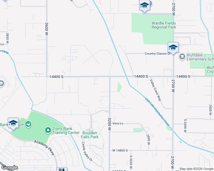 map of restaurants, bars, coffee shops, grocery stores, and more near 14470 South 3200 West in Bluffdale