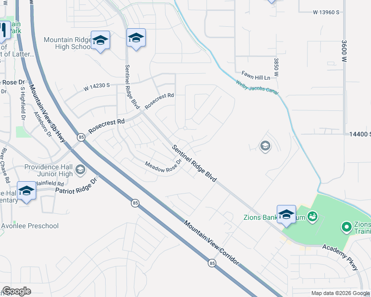 map of restaurants, bars, coffee shops, grocery stores, and more near 4193 West High Gallery Court in Herriman