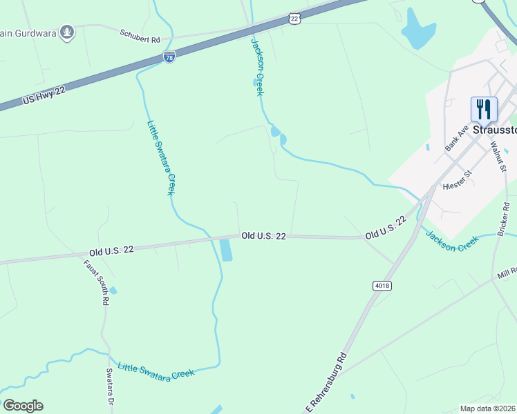 map of restaurants, bars, coffee shops, grocery stores, and more near 6861 Old U.S. 22 in Bethel